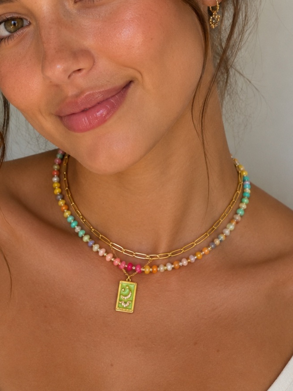 Torrid Tarot Card Beaded Layered Necklace